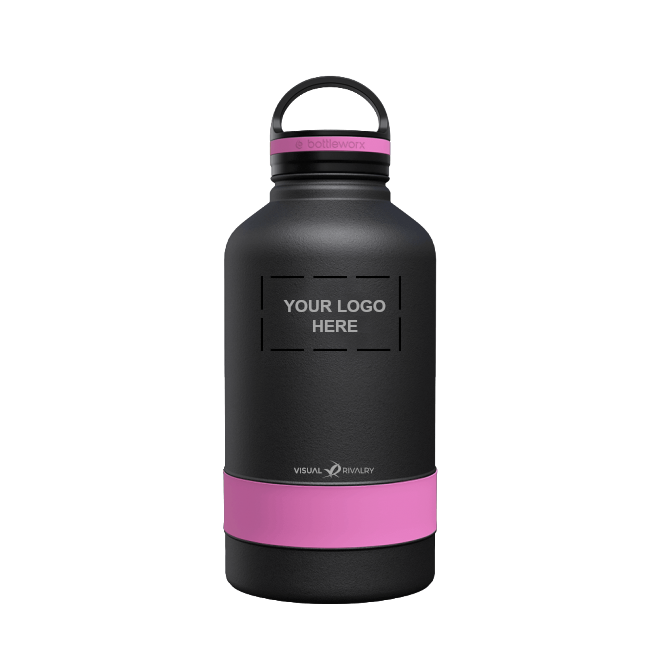 64oz Bottle - Black & Pink